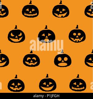 Halloween Pumpkins Wallpaper, Grußkarte Stock Vektor