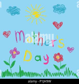 Muttertag Grußkarte Stock Vektor