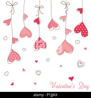 Nahtlose Hintergrund der Hand stilisierte Herzen gezeichnet Stock Vektor