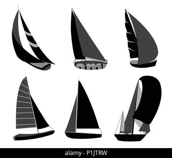 Boot sillhouettes Stock Vektor