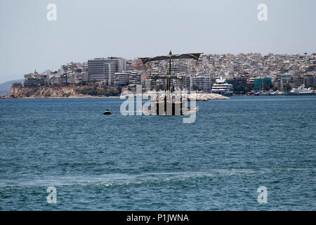 Olympias ist ein Wiederaufbau eines alten athenischen Trireme und ein wichtiges Beispiel für experimentelle Archäologie. Es ist auch eine in Auftrag gegebene Schiff in Th Stockfoto