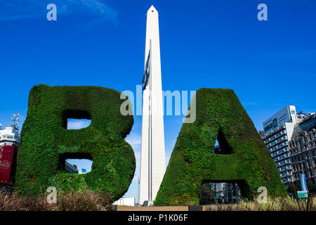 Der Obelisk von Buenos Aires, Argentinien. Stockfoto