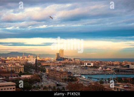 Skyline der Stadt, Barcelona, Spanien Stockfoto