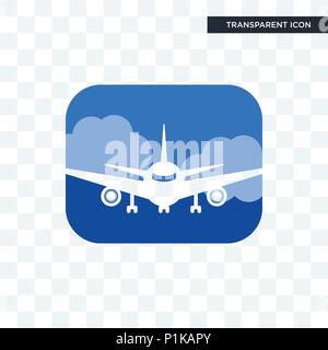 Flugzeug vorne Vektor Icon auf transparentem Hintergrund isoliert, Flugzeug vorne logo Konzept Stock Vektor