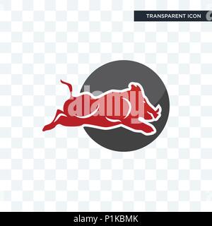Wild hog Vektor Icon auf transparentem Hintergrund isoliert, wild Hog logo Konzept Stock Vektor