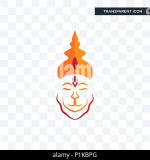 Hanuman ji Vektor Icon auf transparentem Hintergrund isoliert, hanuman Ji logo Konzept Stock Vektor