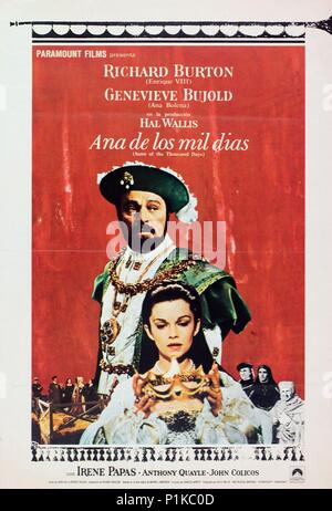 Original Film Titel: ANNE DER TAUSEND TAGE. Englischer Titel: ANNE DER TAUSEND TAGE. Regisseur: CHARLES JARROTT. Jahr: 1969. Quelle: UNIVERSAL PICTURES/Album Stockfoto