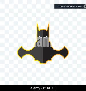 Bat-mann Vektor Icon auf transparentem Hintergrund isoliert, bat man logo Konzept Stock Vektor