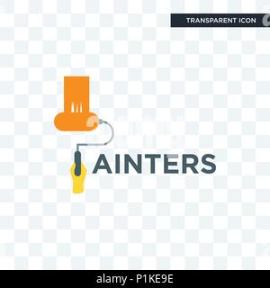 Maler vektor Icon auf transparentem Hintergrund isoliert, Maler logo Konzept Stock Vektor
