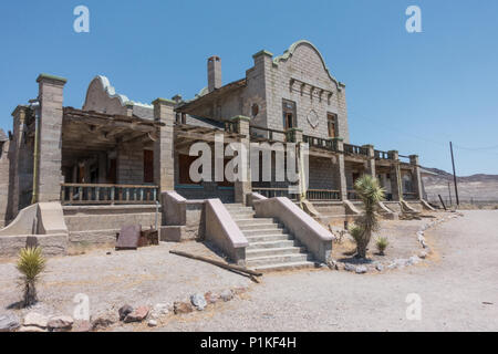 Geisterstadt Rhyolith in Nevada, NV, USA Stockfoto