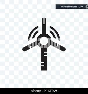 Mühle vektor Icon auf transparentem Hintergrund isoliert, Windmühle logo Konzept Stock Vektor
