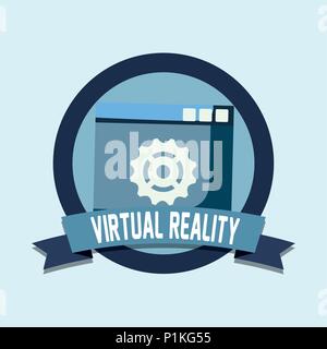 Vorlage mit Zahnrad der Realität Virtuelle Technologie Vector Illustration Design Stock Vektor