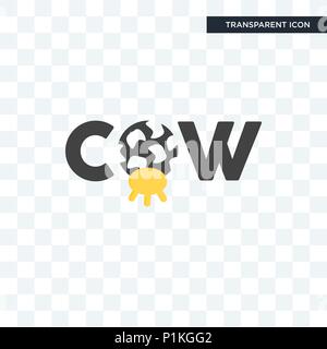 Kuh vektor Icon auf transparentem Hintergrund isoliert, Kuh logo Konzept Stock Vektor