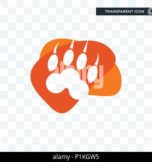 Lion paw Vektor Icon auf transparentem Hintergrund isoliert, Lion paw logo Konzept Stock Vektor