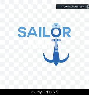 Sailor vektor Icon auf transparentem Hintergrund isoliert, sailor logo Konzept Stock Vektor