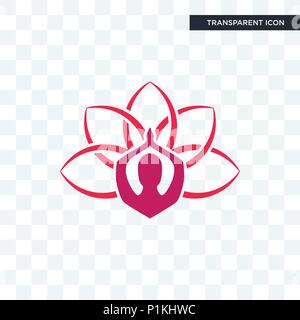 Lotus vektor Icon auf transparentem Hintergrund isoliert, Lotus logo Konzept Stock Vektor