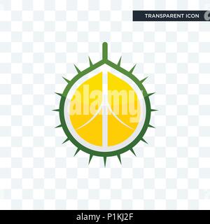 Durian vektor Icon auf transparentem Hintergrund isoliert, Durian logo Konzept Stock Vektor