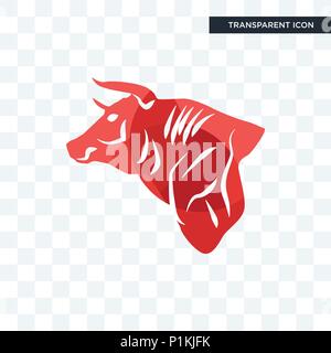 Stier vektor Icon auf transparentem Hintergrund isoliert, Bull logo Konzept Stock Vektor
