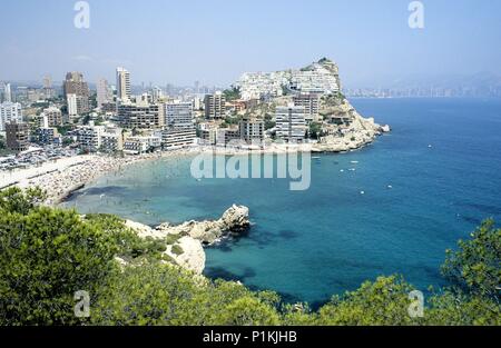 Benidorm, "Colina de la Cala'und Cala/Finestrat creek Costa Blanca. Stockfoto