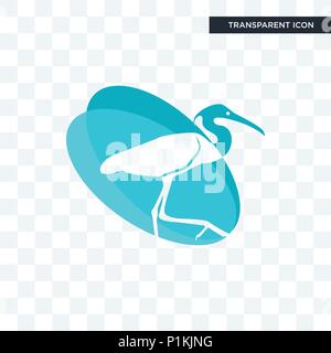 Egret vektor Icon auf transparentem Hintergrund isoliert, egret logo Konzept Stock Vektor