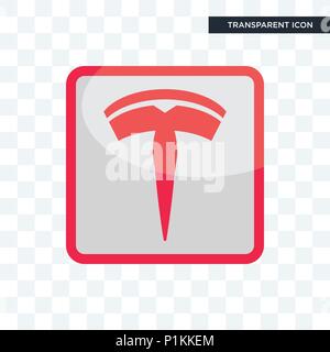 Tesla vektor Icon auf transparentem Hintergrund isoliert, Tesla logo Konzept Stock Vektor