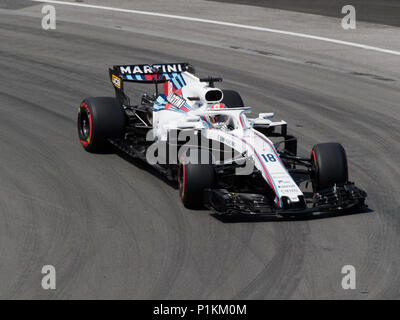 Montreal, Kanada 6/9/2018. Lance Spaziergang von Kanada für Williams Martini Racing beim Qualifying in der Formel 1 Grand Prix von Kanada, Cir Stockfoto