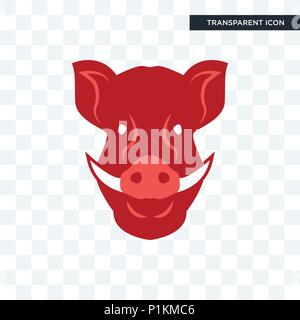 Boars Head vector Symbol auf transparentem Hintergrund isoliert, Boars Head Logo Konzept Stock Vektor