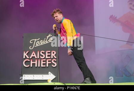 Glastonbury Festival 2017 - Samstag Bild Kaiser Chiefs 24/06/17. Stockfoto