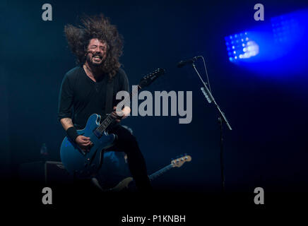 Glastonbury Festival 2017 - Sat abgebildeten Foo Fighters 24/06/17. Stockfoto