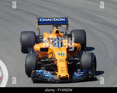 Montreal, Kanada 6/9/2018. Fernando Alonso aus Spanien für McLaren F1 Team beim Qualifying in der Formel 1 Grand Prix von Kanada, Stromkreis Gilles-Vill Stockfoto