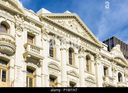 Detail der Fassade des Edwardian Baroque His Majesty's Theatre, Perth, Western Australia, Australien Stockfoto