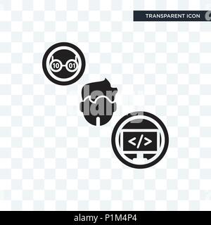 Programmierer vektor Icon auf transparentem Hintergrund isoliert, Programmierer logo Konzept Stock Vektor