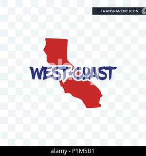 West Coast vektor Icon auf transparentem Hintergrund isoliert, West Coast logo Konzept Stock Vektor