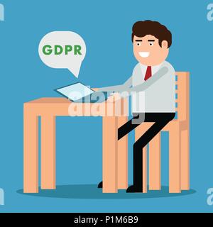 Empfangen einer bipr Nachricht, vector Abbildung auf einem blauen Hintergrund Stock Vektor