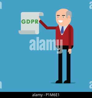 Die Benachrichtigung der BIPR, vector Abbildung auf einem blauen Hintergrund Stock Vektor