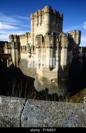 Castillo de/Coca Schloss (góthic - Mudéjar-Architektur). Stockfoto