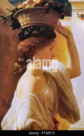 Leighton Frederic - eucharis - ein Mädchen mit einem Obstkorb Stockfoto