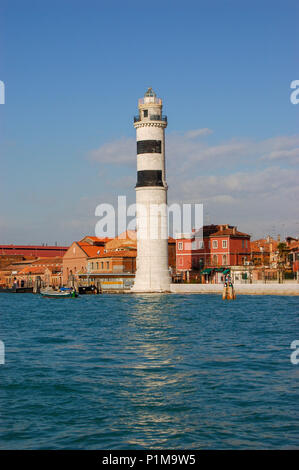 Faro di Murano, Lagune von Venedig, Italien Stockfoto