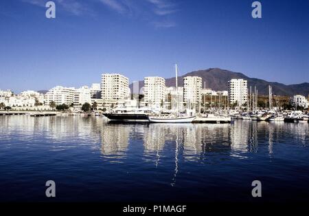 Estepona, Ansicht vom Hafen (Costa del Sol). Stockfoto