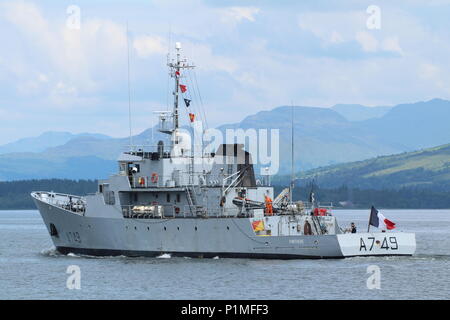 FS Panthere (A 749), ein Leopard Schulung Schiff von der Französischen Marine betrieben, vorbei an Greenock nach einem zahlenden Kurz nach Glasgow zu besuchen. Stockfoto