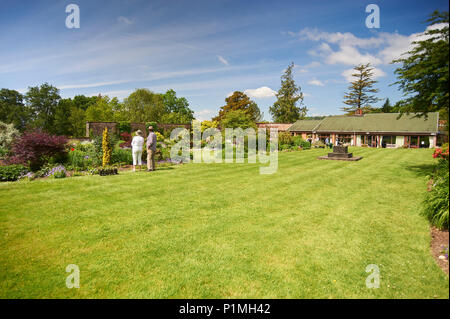 Holehird Gardens ist eine umfangreiche, 10 Hektar großen Gelände in der Nähe von Windermere, Cumbria, England. Es ist die Heimat der Lakeland Gartenbaugesellschaft Stockfoto