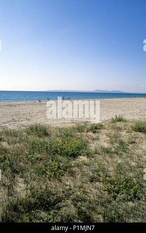 Spanien - Katalonien - Alt Empordá (Kreis) - Gerona. Sant Pere Pescador, Playa / Platja de Sant Pere Pescador. Stockfoto