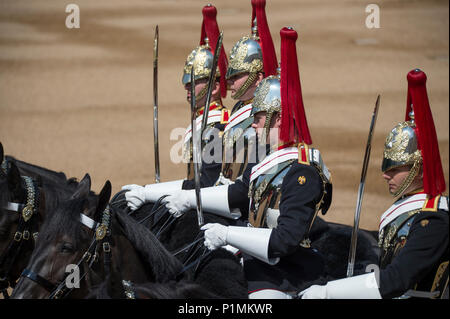 Vom 9. Juni 2018, London, UK. Die Farbe der Preisverleihung in Horse Guards Parade, die Königinnen Geburtstag Parade. Credit: Malcolm Park/Alamy Stockfoto