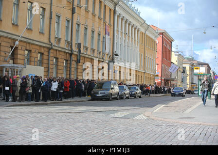 Freier Eintritt bei President Palace Helsinki. Stockfoto