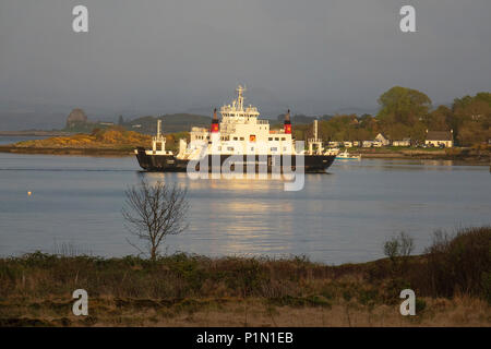 Von Oban nach Craignure Ferry, Isle of Mull an der Westküste Schottlands Stockfoto