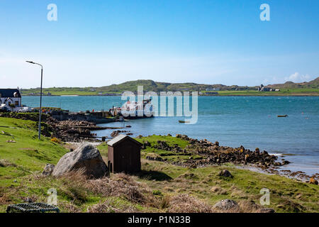 Fionnphort, Isle of Mull an der Westküste Schottlands, mit Blick auf Iona Stockfoto