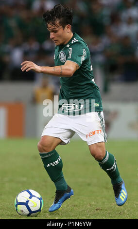 Fortaleza, Brasilien. 10 Juni, 2018. Der Spieler Artur, von SE Palmeiras, im Spiel gegen die Mannschaft von Ceará SC, während des Spiels gültig für den elften Runde, der brasilianischen Meisterschaft, Serie A, in der castelão Stadion. Credit: Cesar Greco/FotoArena/Alamy leben Nachrichten Stockfoto