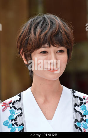 Yoko Maki, Juni 13, 2018, Tokyo, Japan: Schauspielerin Yoko maki nimmt an der Pressekonferenz für "yakiniku Dragon' an der Akagi Schrein in Tokio, Japan, am 13. Juni 2018. Dieser Film wird am 22. Juni in Japan öffnen. Dieser Film wird am 22. Juni in Japan öffnen. Stockfoto