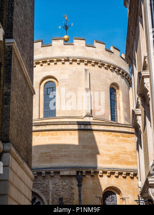 Ursprüngliche runde Kirche, Tempel der Kirche durch die Tempelritter, London, England, UK, GB gebaut. Stockfoto