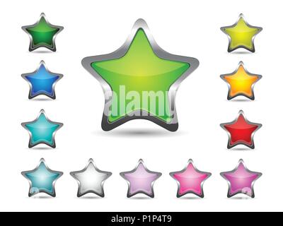 Star Icon Set Stock Vektor